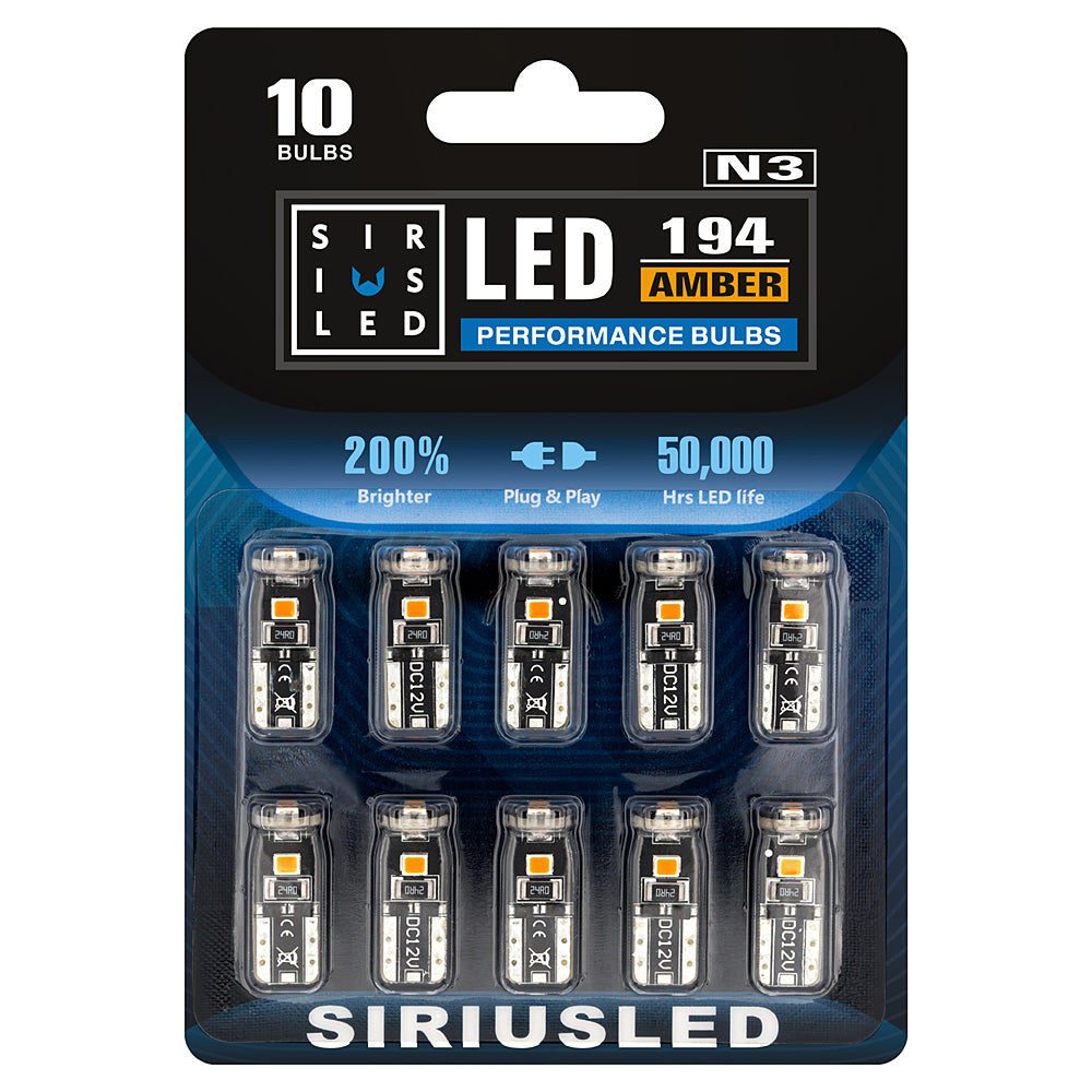 Pack of 10 LED Interior Lights-194 Amber